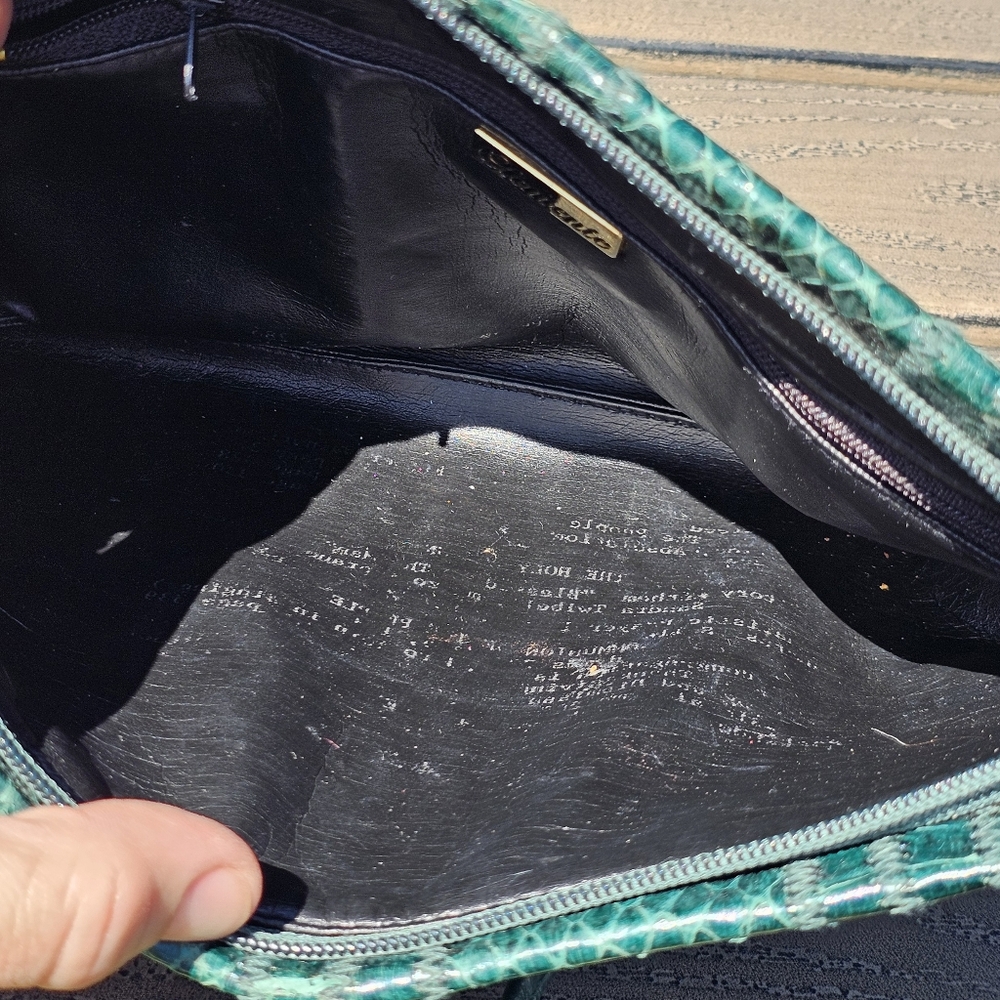Vtg. Clemente Green Python Purse - image 3